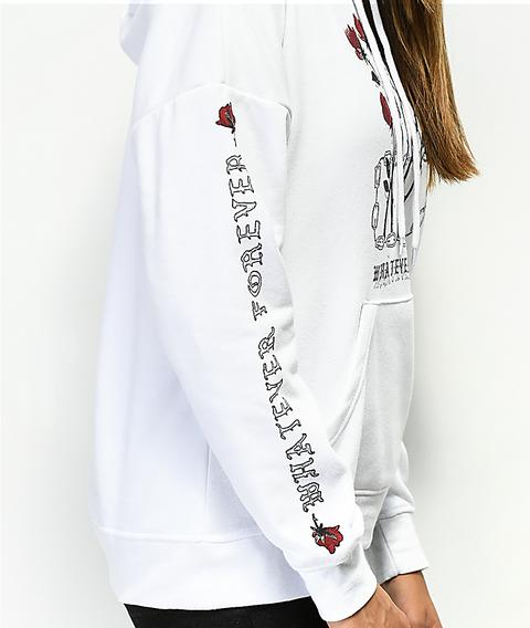 empyre fredia rose white hoodie