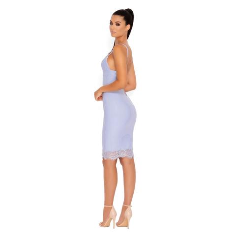 Vinyl Decision Lace Vinyl Knee Length Dress In Lilac