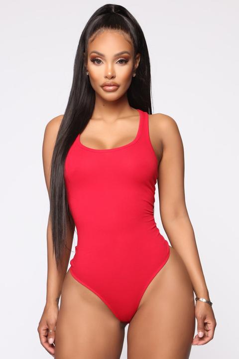 Elena Bodysuit - Red from Fashion Nova on 21 Buttons
