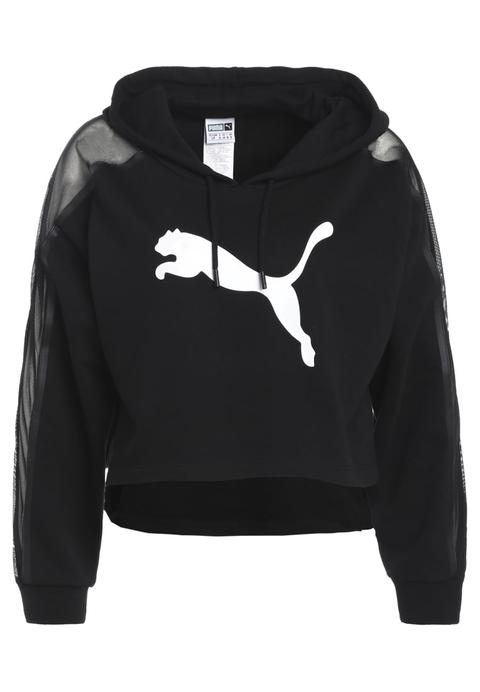 Puma Active Cropped Felpa Con Cappuccio Black