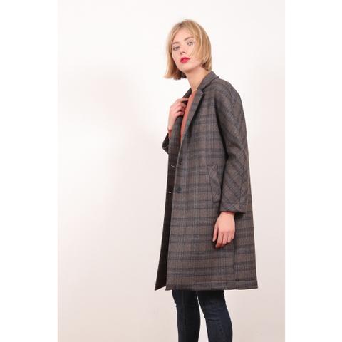 Cappotto In Principe Di Galles Con Due Bottoni