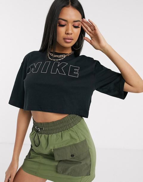 Nike Block Logo Black Crop T-shirt