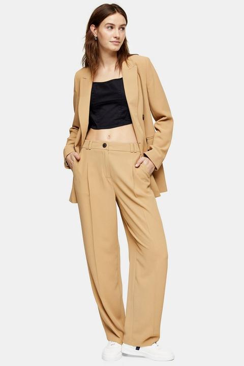 Camel Twill Suit Peg Trousers