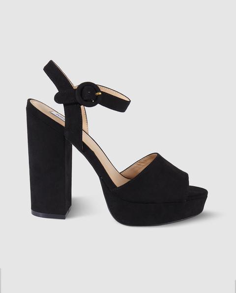 Fórmula Joven - Sandalias De Tacón De Mujer De Color Negro Con Cierre De Hebilla