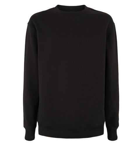 Men's Black Crew Sweatshirt New Look