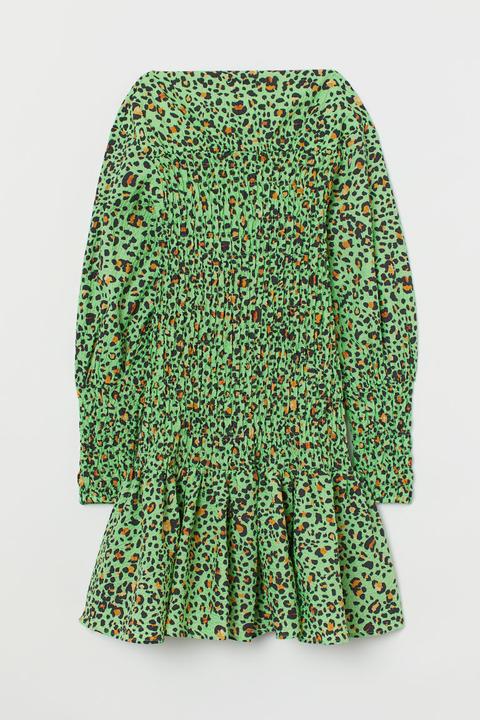 Smocked Dress - Green