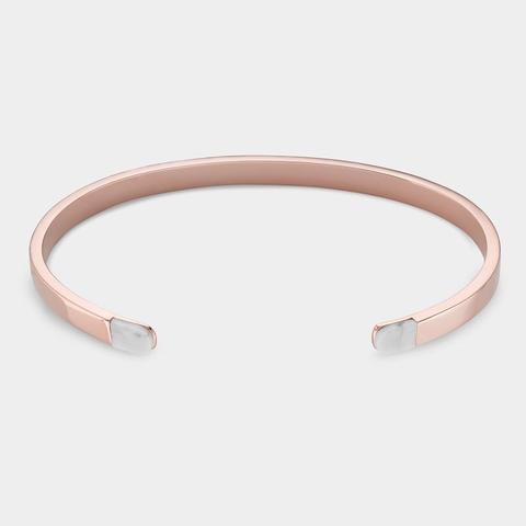 Bracciale Aperto A Polsino Idylle In Oro Rosa E Marmo