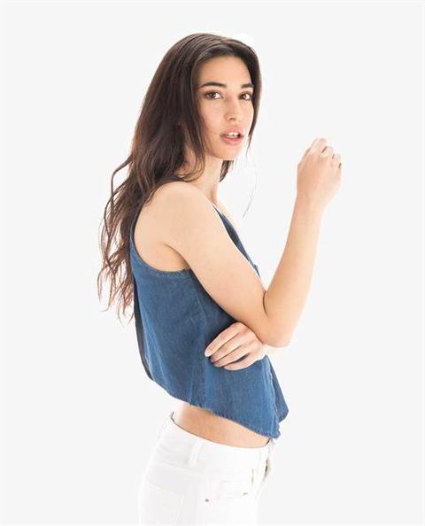 Top Denim Espalda Cruzada