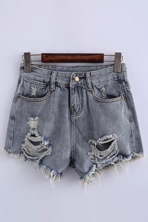 Ripped Denim Hot Pants