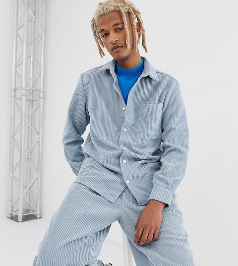 Asos Made In Kenya - Chemise Oversize En Velours Côtelé - Bleu