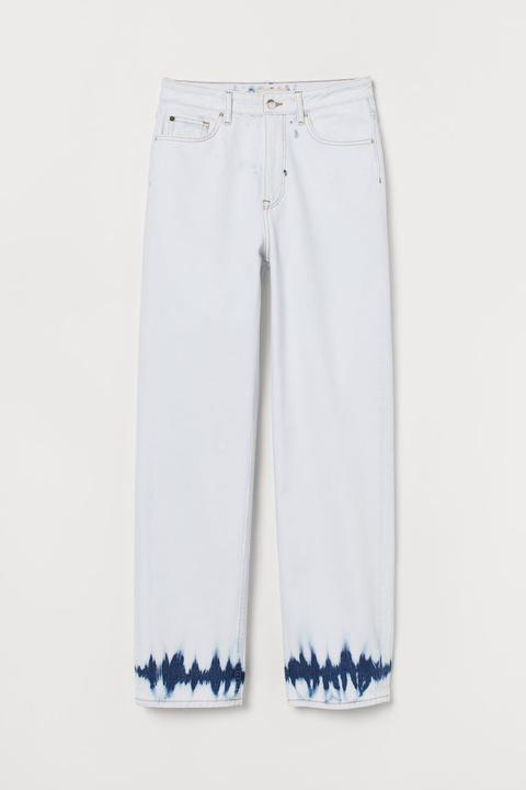 Straight High Waist Jeans - Blanco