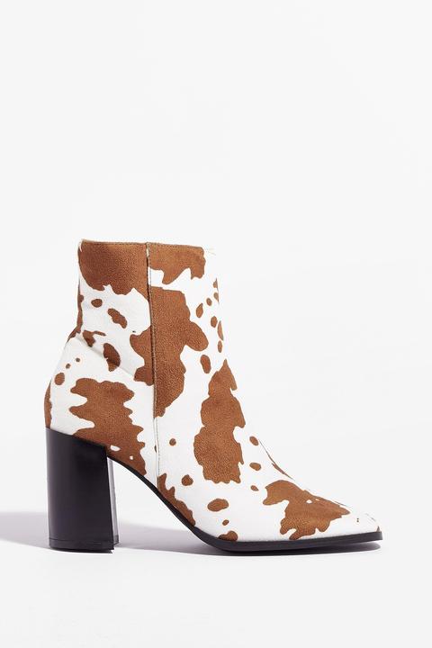 Womens How Does It Heel Faux Leather Ankle Boots