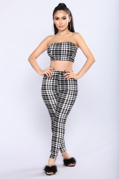 Giuliana Checkered Set - Black/white