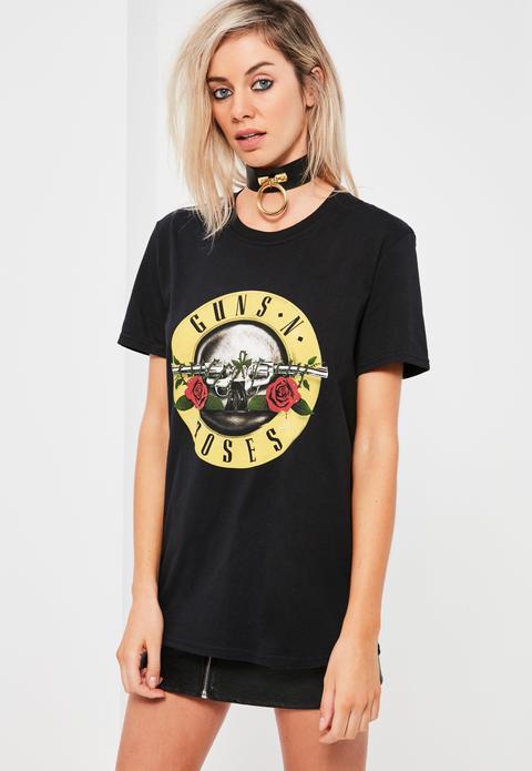 Guns N Roses Slogan T-shirt Black