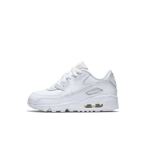 Nike Air Max 90 Leather Younger Kids' Shoe - White