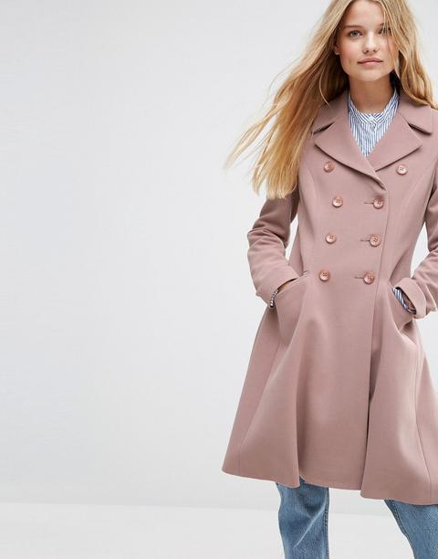 Asos - Cappotto Doppiopetto A Pieghe - Rosa