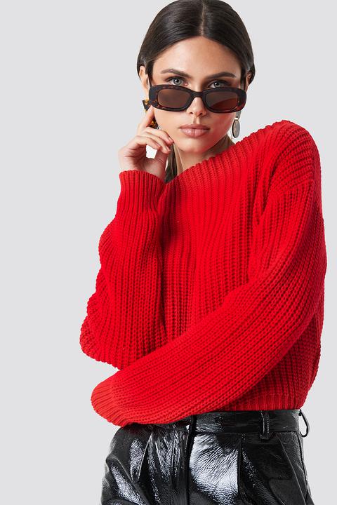 Glamorous Knitted Sweater - Red