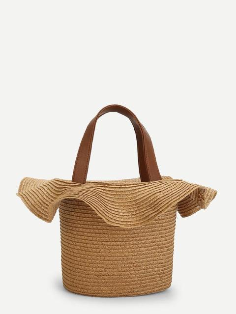 Borsa Secchiello Per Paglia Flounce Trim