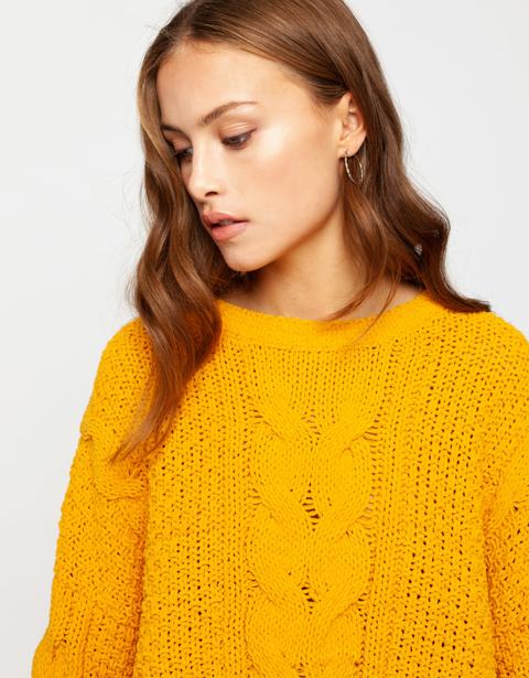 Pullover Giallo In Ciniglia