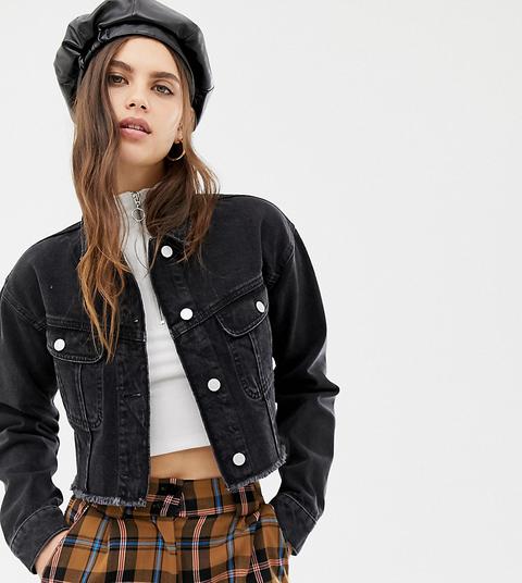 asos cropped denim jacket
