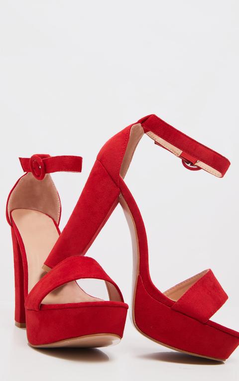 sandale plateforme rouge