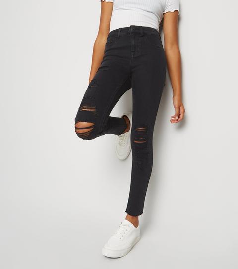 ripped jeans for girls black