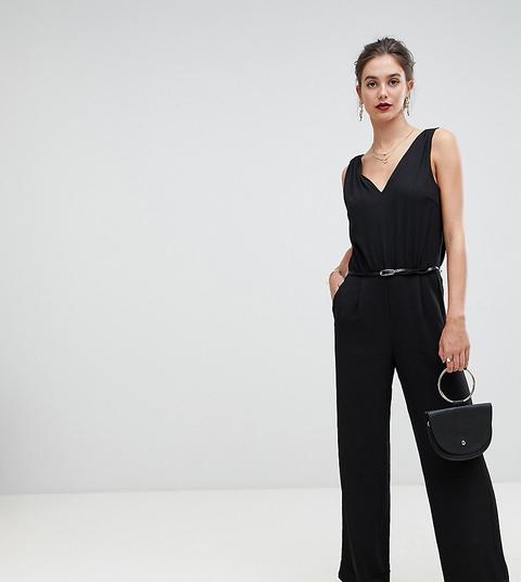 Y.a.s Tall - Tuta Jumpsuit Con Scollo Profondo E Ampio - Nero