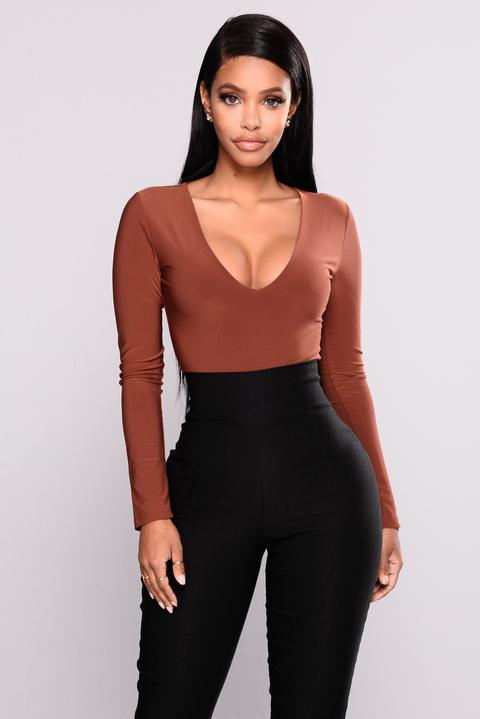 red v neck bodysuit