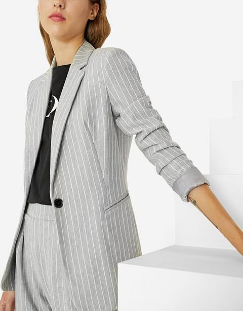 Blazer Basic In Maglia Ecru