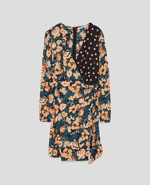 Vestido Estampado Flor Y Lunares