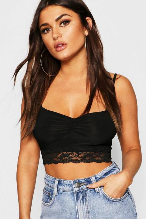 Slinky Lace Hem Crop Bralet