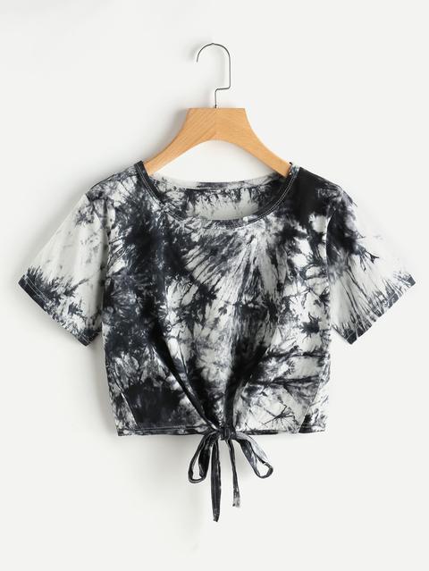 Tie Dye Nodo Anteriore Crop Tee