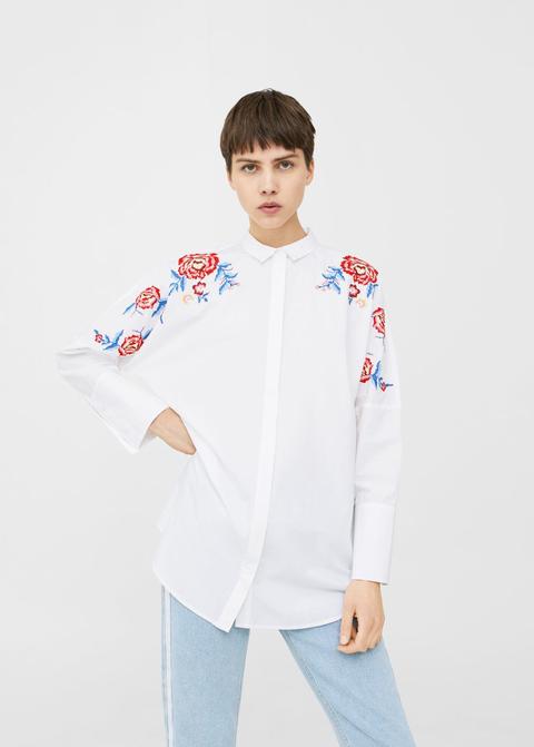 Camicia Fiori Ricamata