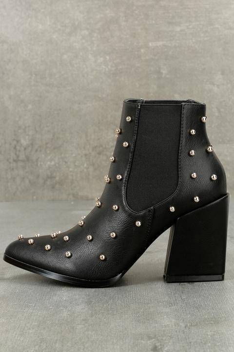 Kestrel Black Studded Ankle Booties