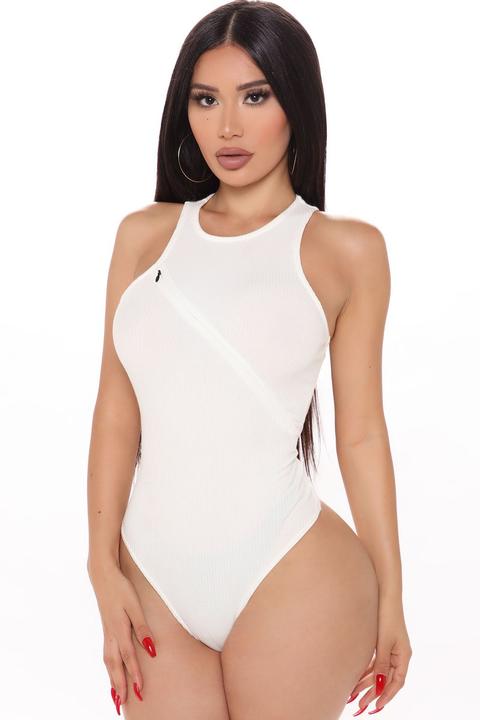 A Nice Little Peek High Neck Bodysuit - Off White