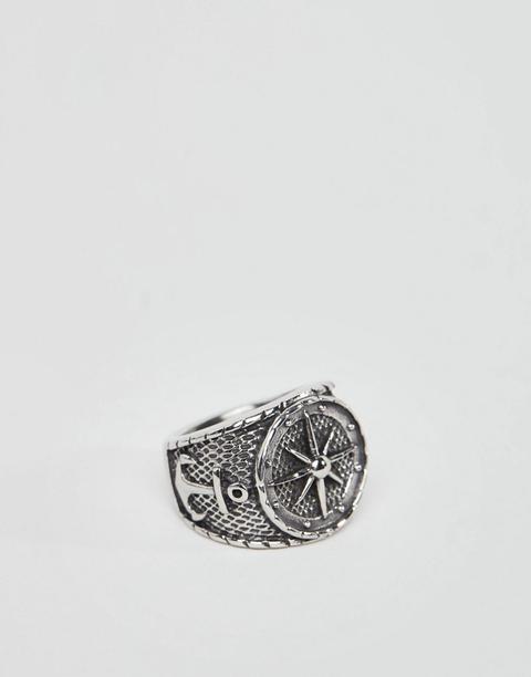 Seven London - Anello Con Bussola Argento - Argento