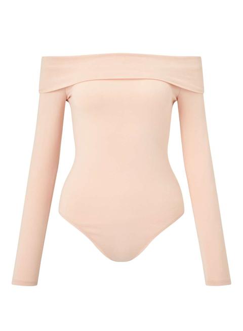 Pink Long Sleeve Bardot Body