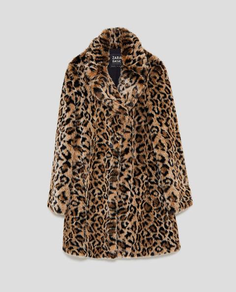 Cappotto Pelliccia Sintetica Stampa Animalier