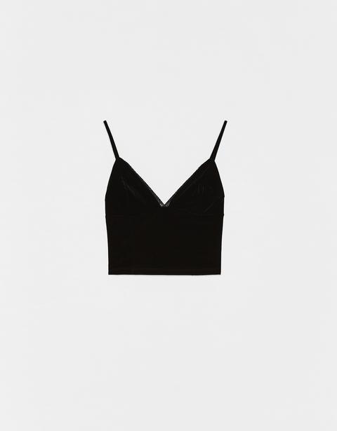 Top Aus Samt Mit Spitze