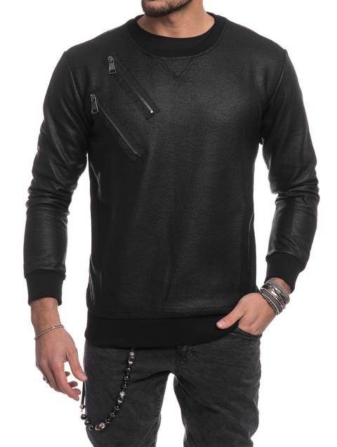 Black Washed Zip Sweatshirt