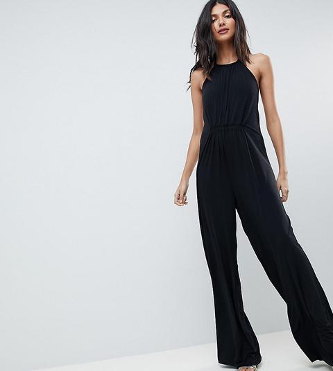 Mono Largo Ajustado Con Cintura Fruncida De Asos Tall