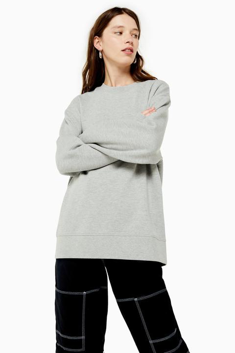 Womens Grey Boyfriend Oversized Sweatshirt - Grey Marl, Grey Marl