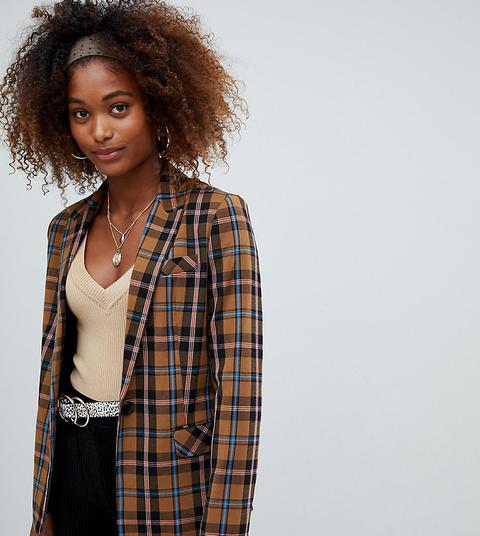 Bershka Check Print Blazer-multi