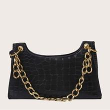 Bolso Con Cadena De Cocodrilo