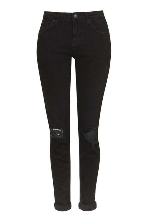 Moto Washed Black Lucas Boyfriend Jeans