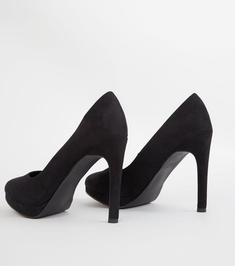 black platform court shoes