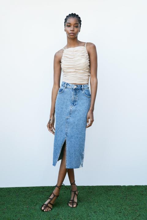 Falda Midi Denim