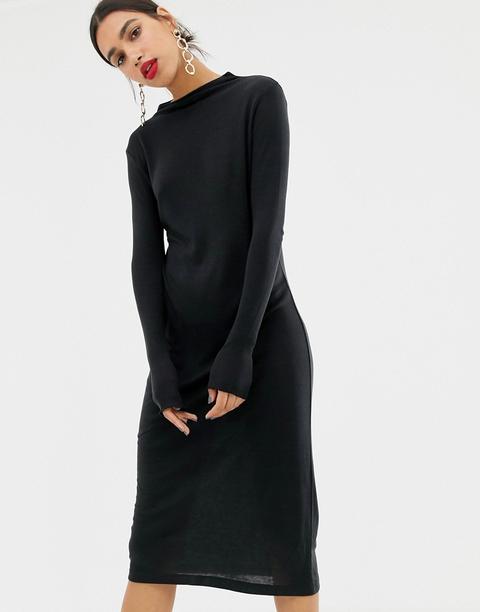 Vero Moda Aware Midi Jersey Dress In Black - Black