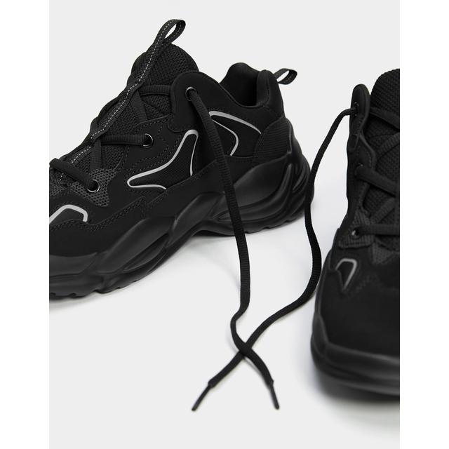 bershka monochrome platform trainers