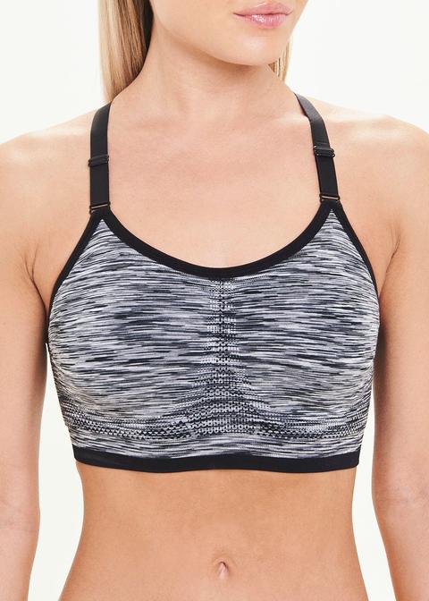 Grey Seam Free Racer Back Sports Bra